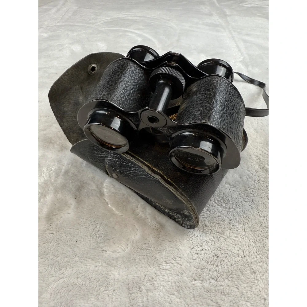 Vintage Wards Sport Glass‎ 3x27 Binoculars with Leather Case USA Made